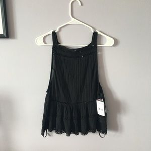NWT! Black Lace Free People Top